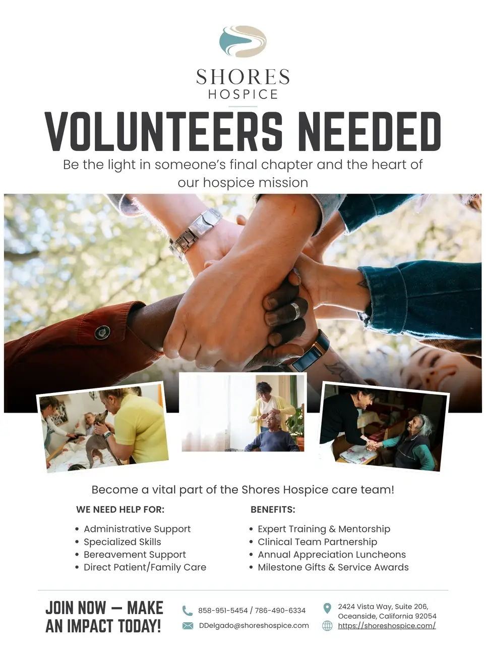 Make a Difference: Share Your Unique Skills as a Shores Hospice Volunteer!