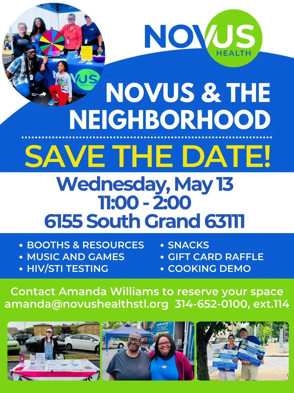 Help needed at NOVUS HEALTH's NOVUS & THE NEIGHBORHOOD Community Resources Fair