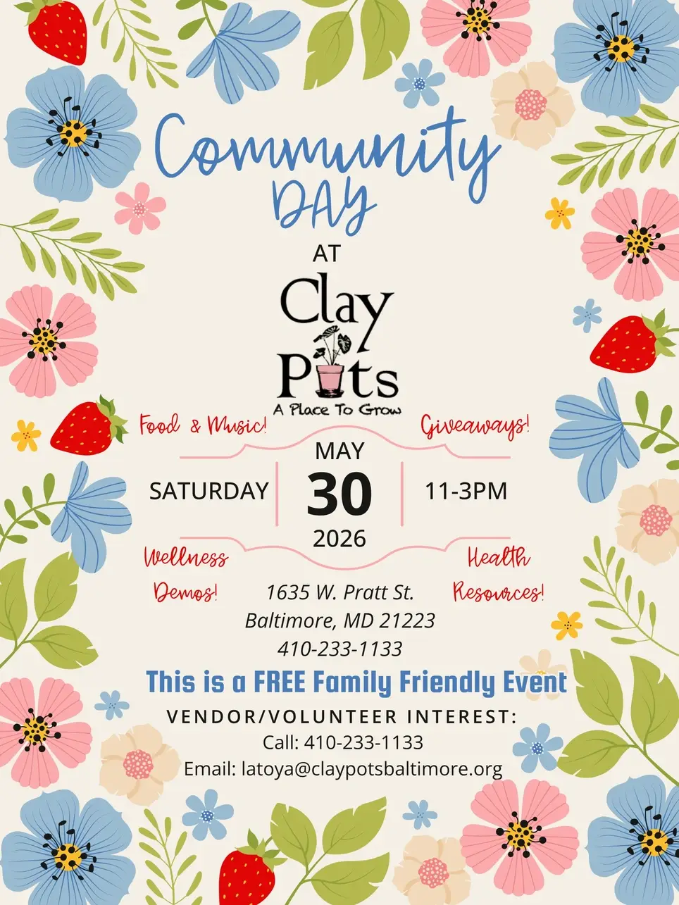 Clay Pots...A Place to Grow Community Day