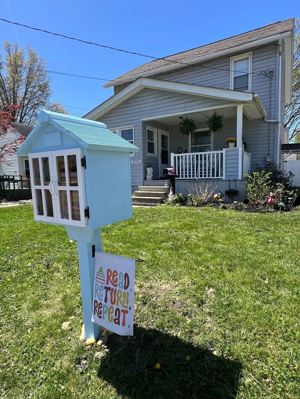 Coordinate a book drive for a Little Free Library in Cuyahoga Falls, Ohio
