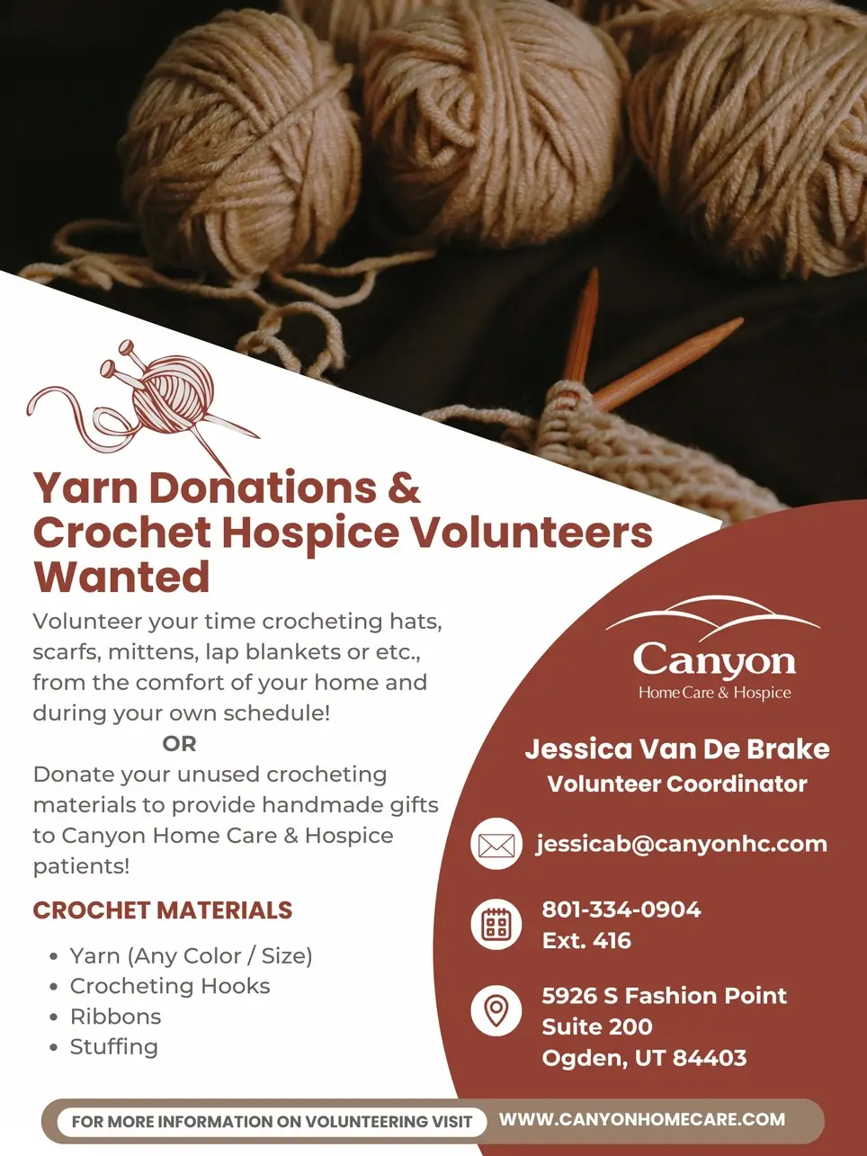 Crocheting Volunteer or Yarn Donations Wanted