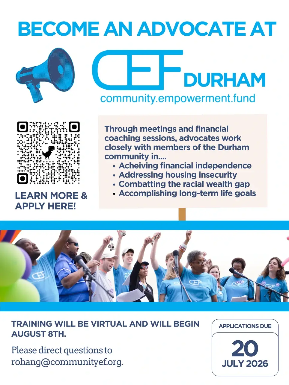Become an advocate volunteer at the Community Empowerment Fund!
