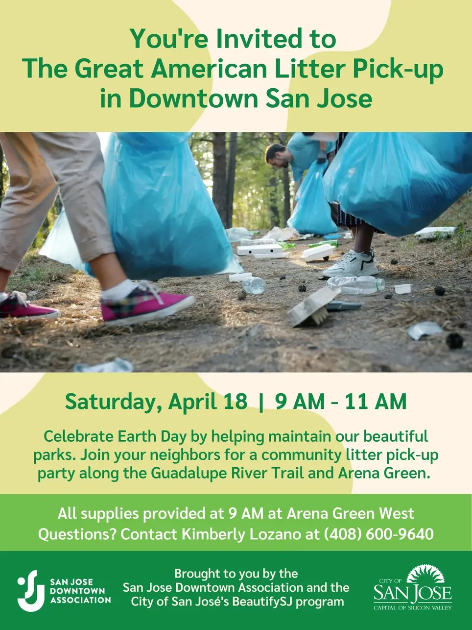 The Great American Litter Pick Up @ Arena Green West Downtown San Jose