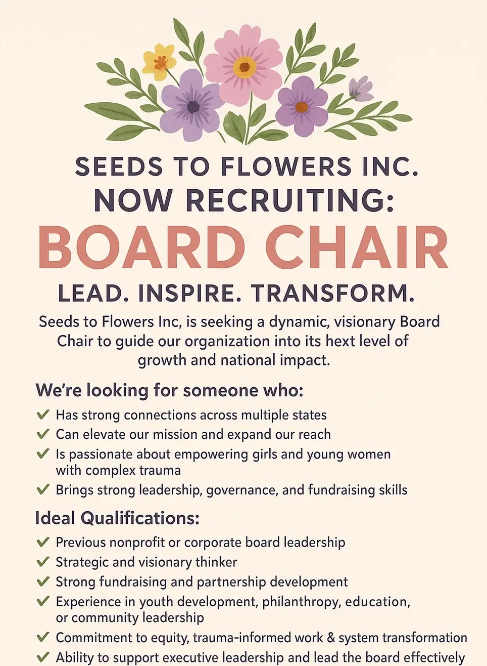 Board Chair Opportunity