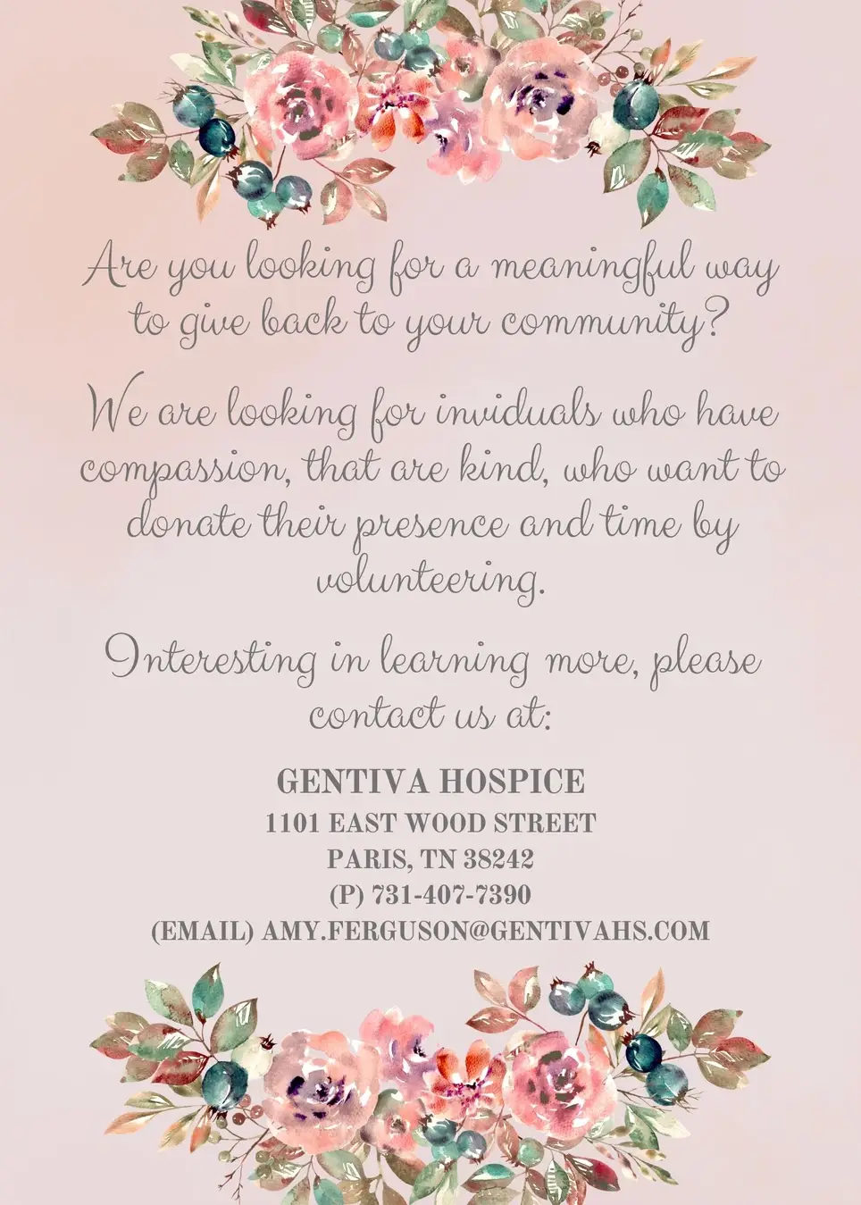 Give back to you Community