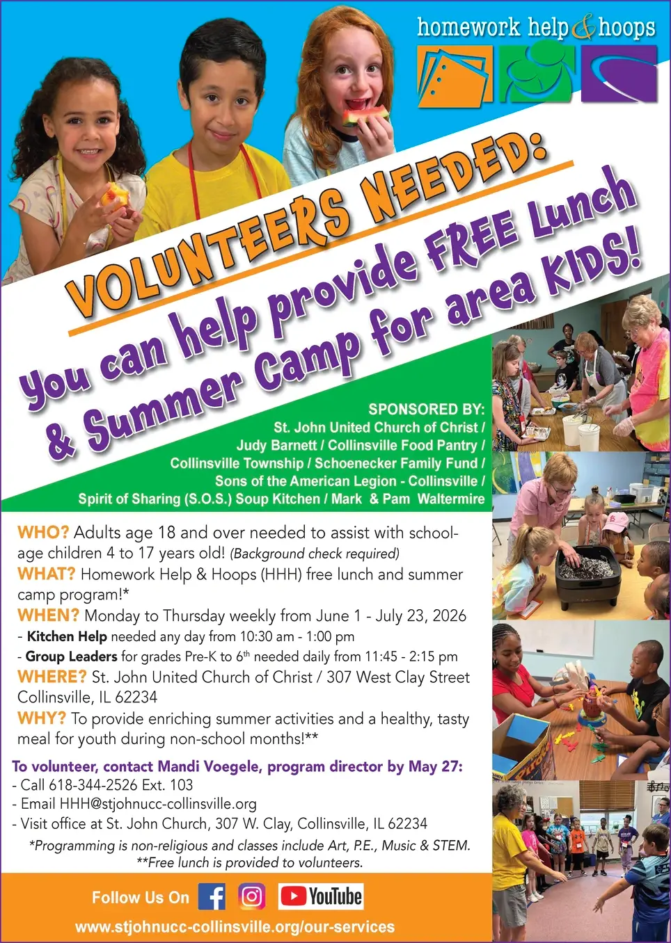 Pre-K Class Leader(s) for FREE Kids Summer Camp!