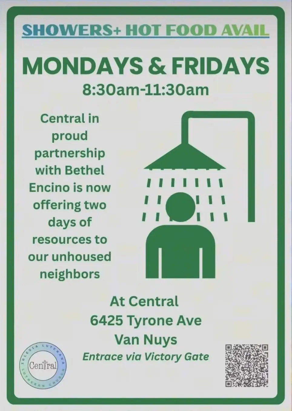 Friday Weekly Shower & Resource Support – Central (Van Nuys)