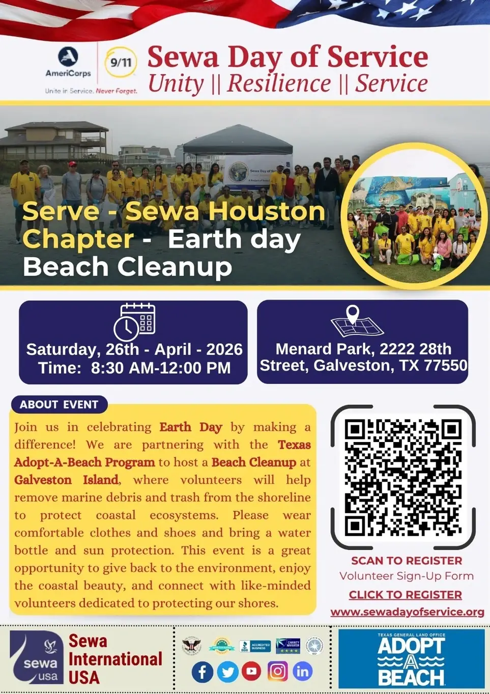 Sewa Houston-Earth Day Beach Cleanup