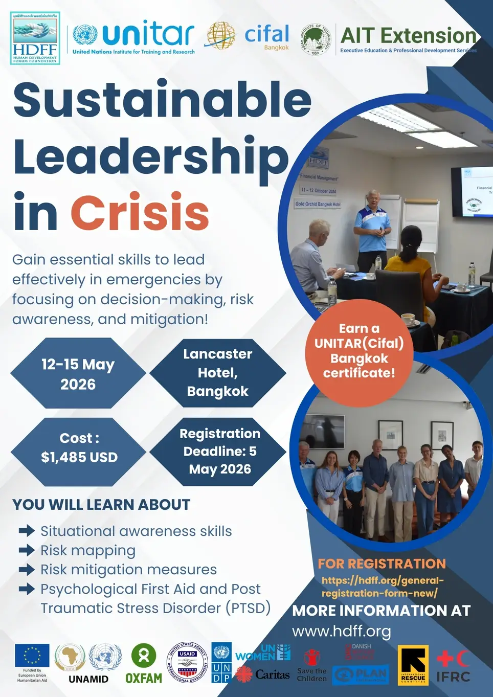 Special Training: UNITAR(CIFAL) Bangkok - “Sustainable Leadership in Crisis” (4 days)