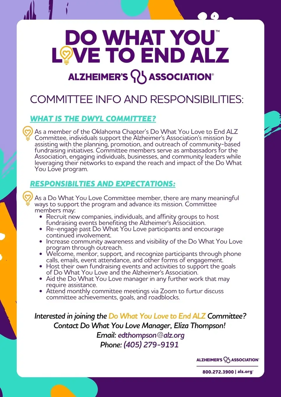 Do What You Love to End ALZ Volunteer Committee