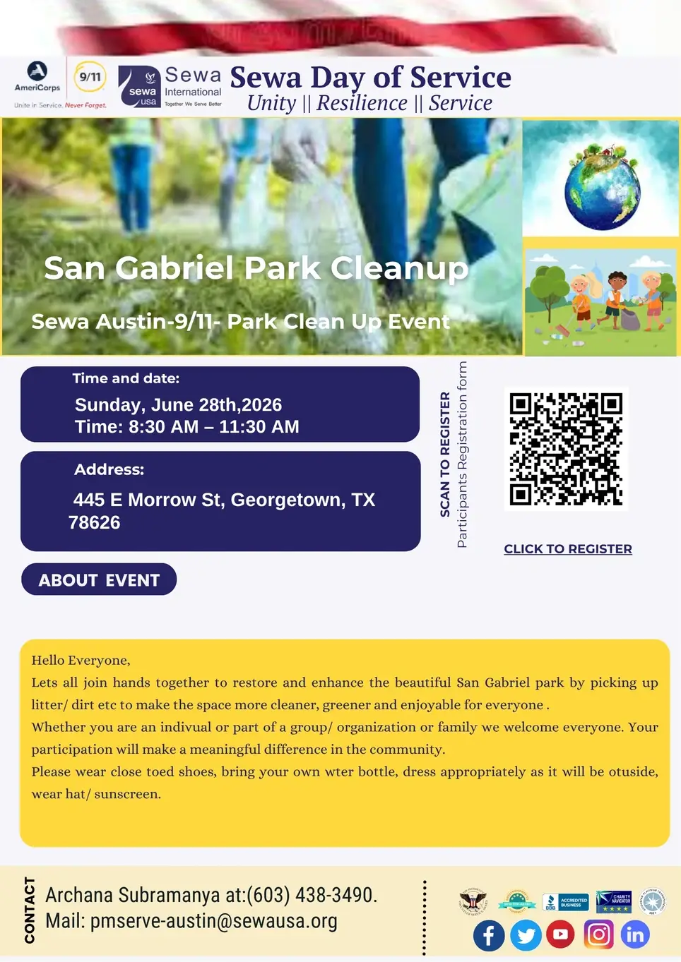 9/11  Sewa Day of Service--- San Gabriel Park cleanup
