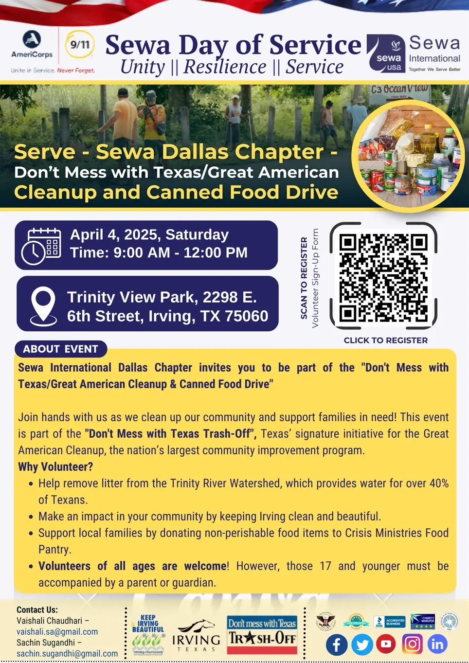 Park Clean Up and Food Drive