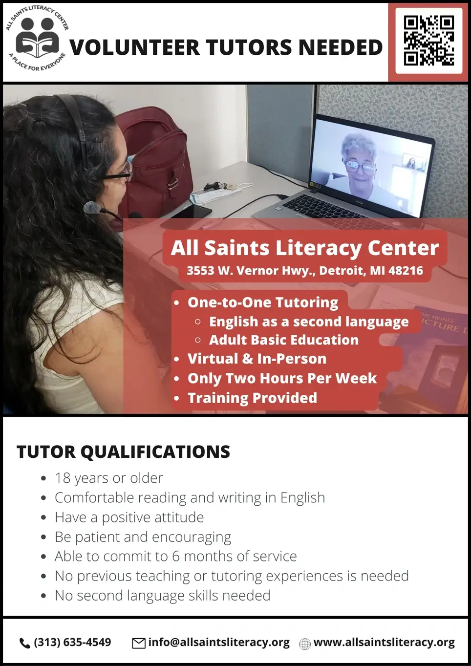 English Tutor for Adult Learners | Virtual | In-Person