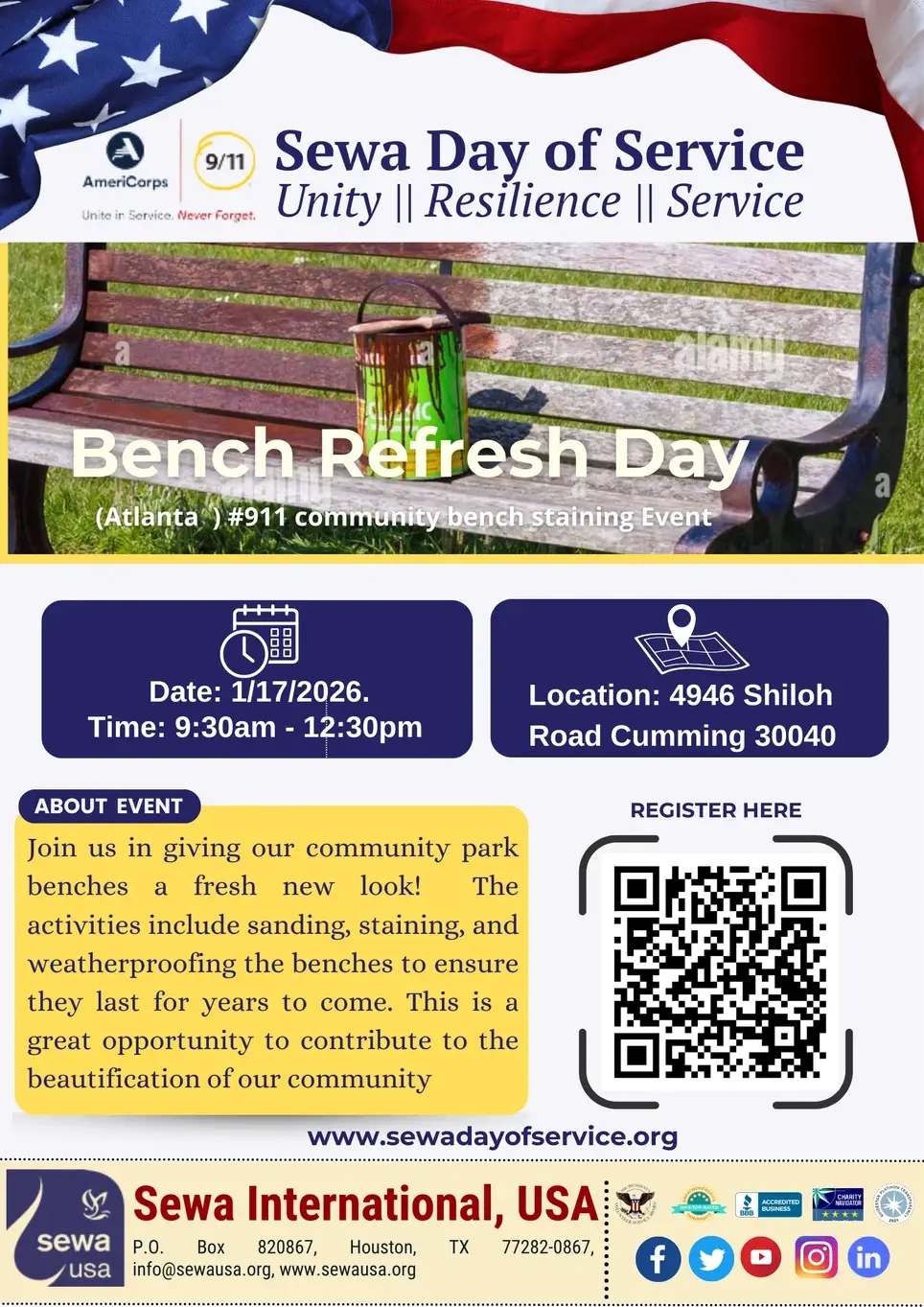 Community bench staining