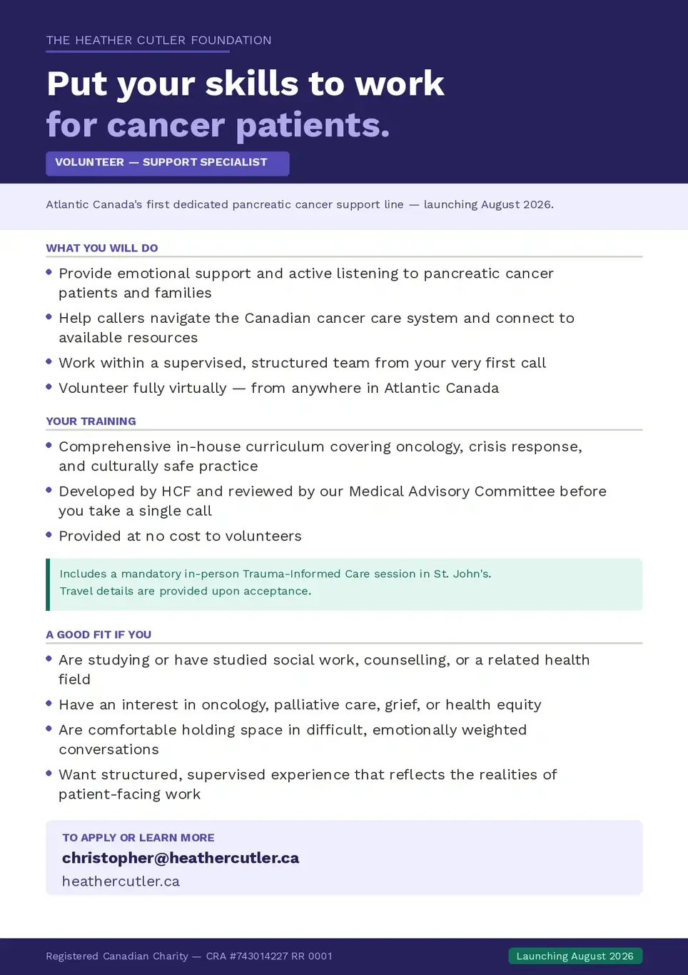 Support Specialist — Pancreatic Cancer Helpline