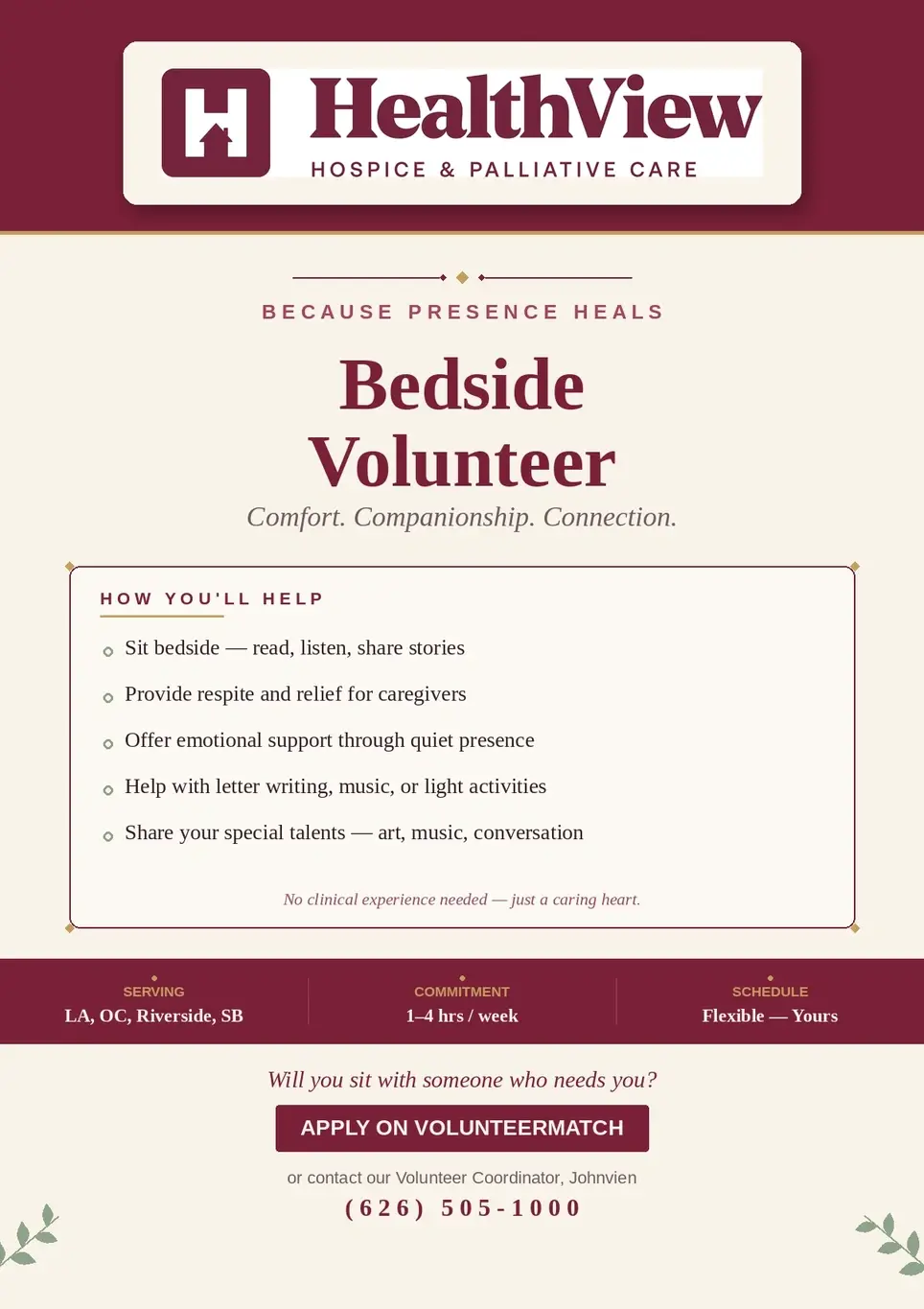 💜 Hospice Volunteer — Make a Difference in Someone’s Final Chapter
