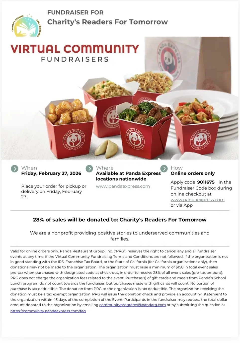 Virtual Community Fundraiser Benefiting Charity’s Readers For Tomorrow