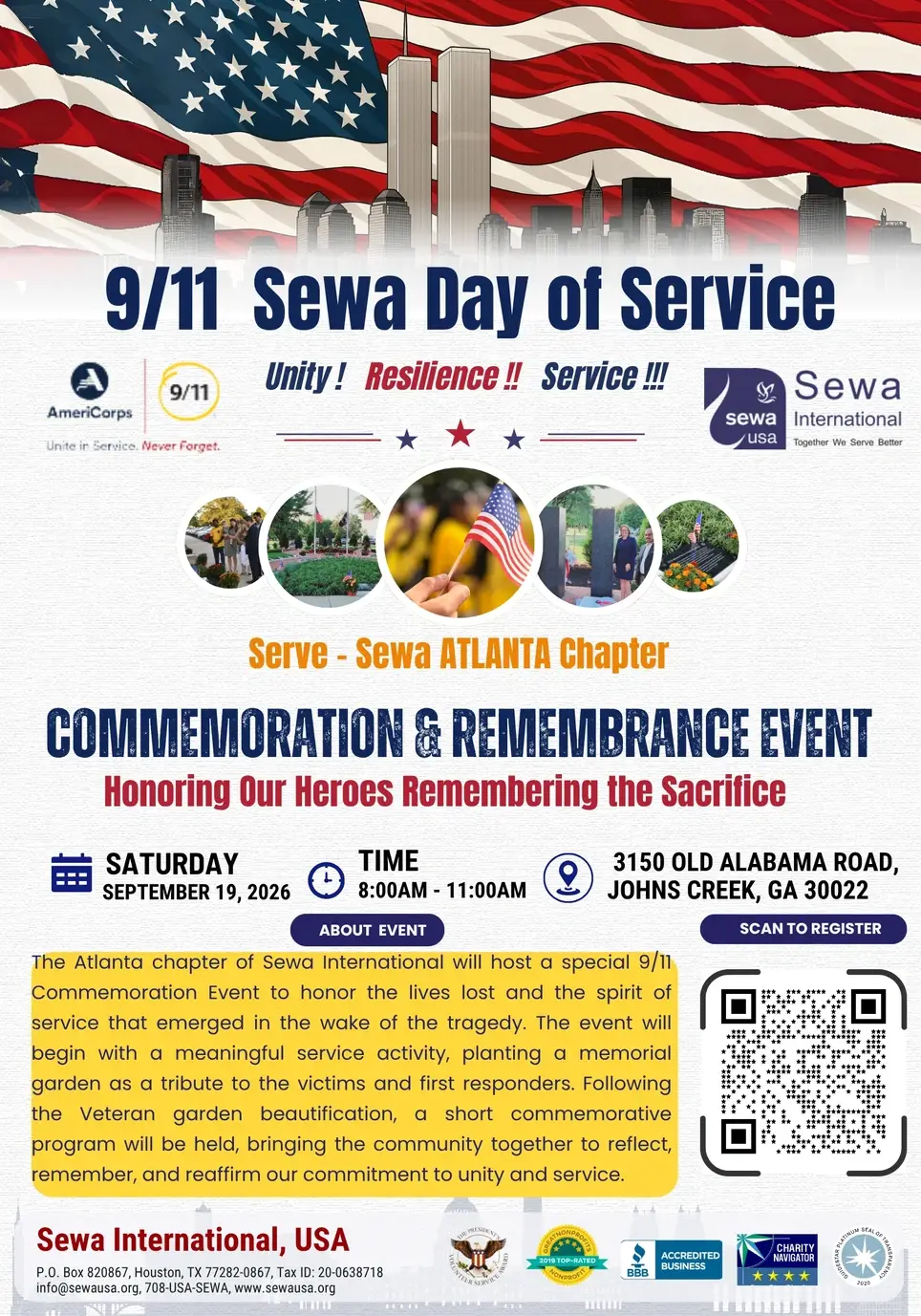 Sewa ATL- 9/11 Commemoration Event