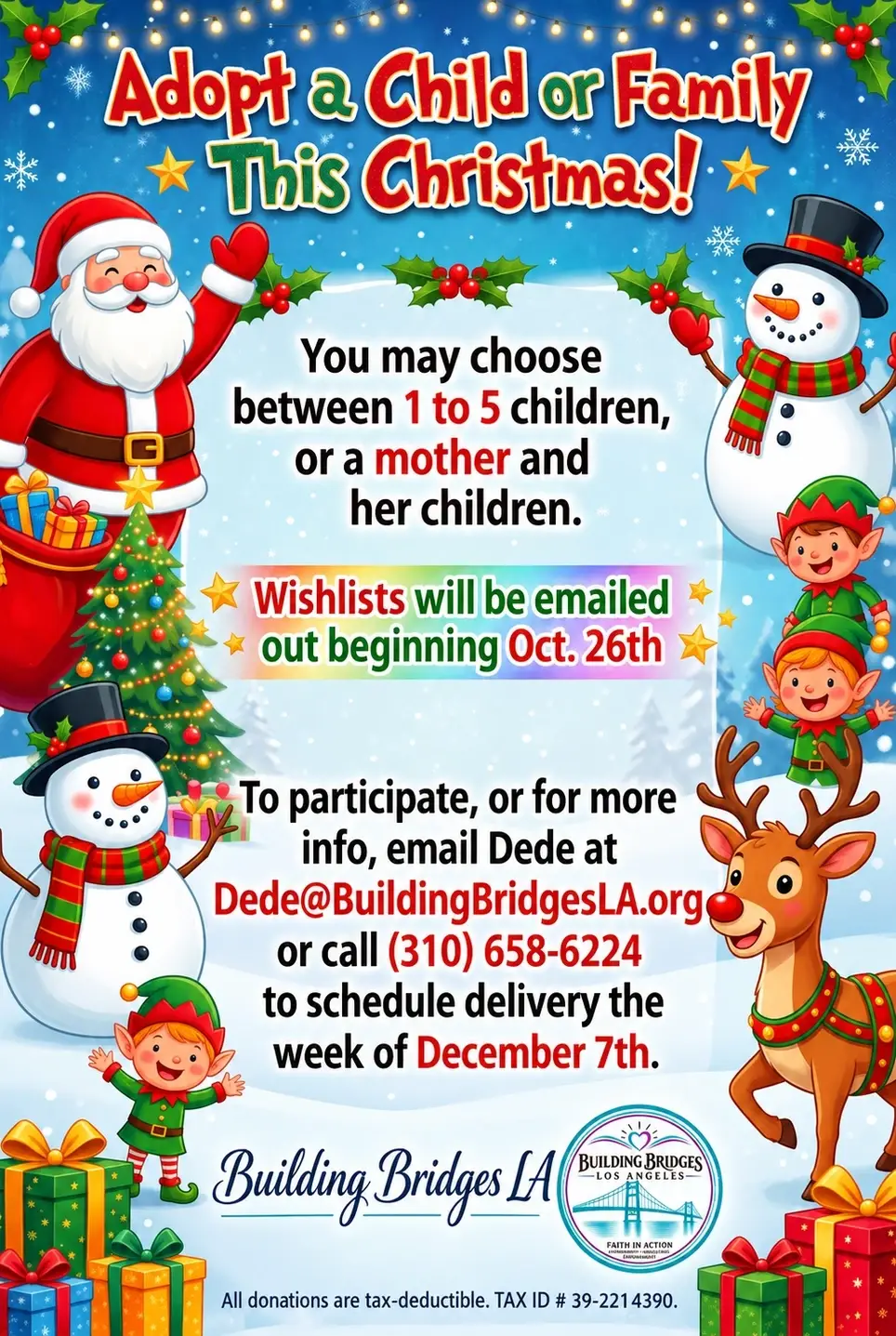 Seeking Secret Santa's for our Adopt a Child Christmas Program