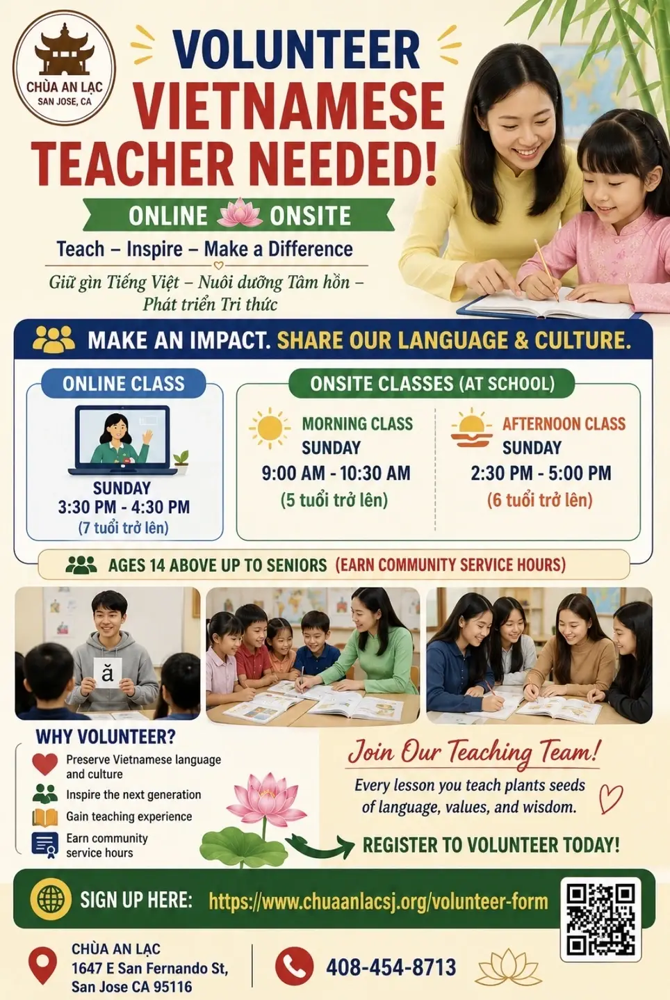 Volunteer Vietnamese teacher needed