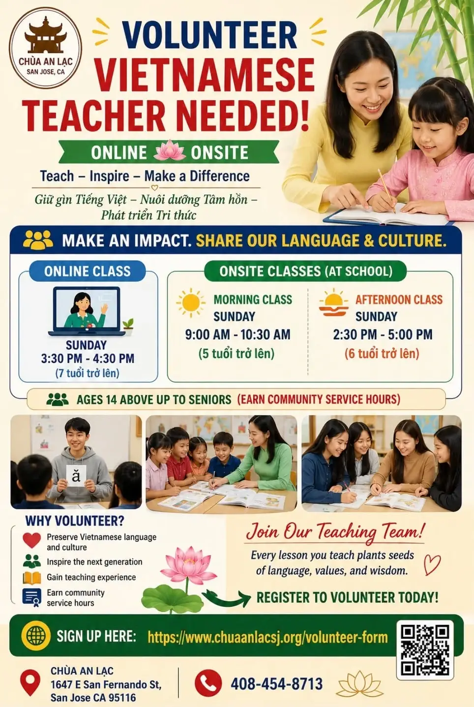 Substitute Vietnamese teacher on call