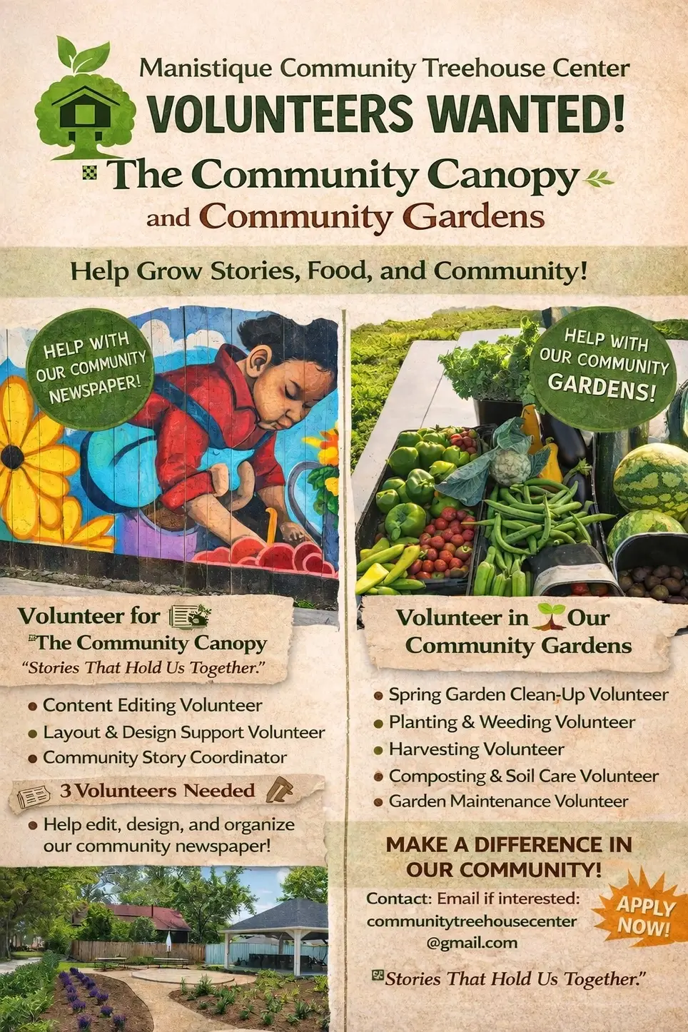 Volunteer Opportunities – The Community Canopy Newspaper & Community Gardens