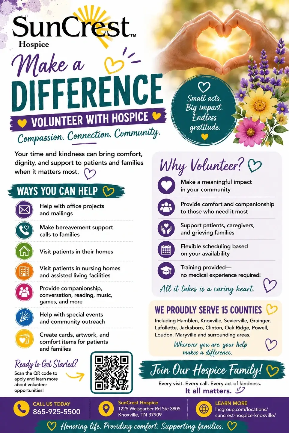 HOSPICE VOLUNTEER NEEDED- Any time spent is valued!