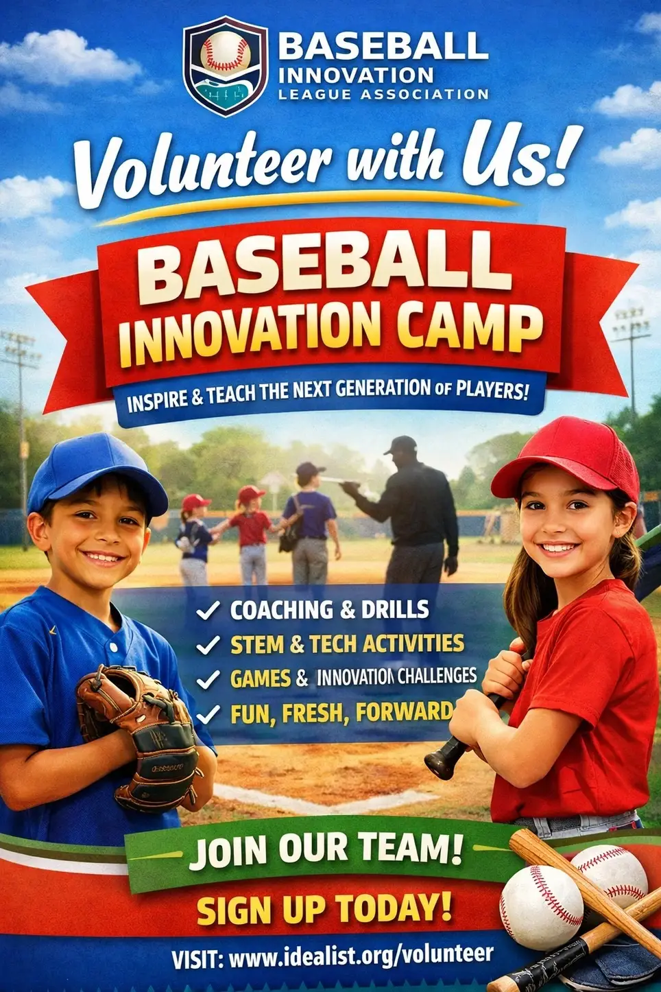 Volunteer Helper in Summer Vacation – Baseball Innovacation Camp (Katy, TX)
