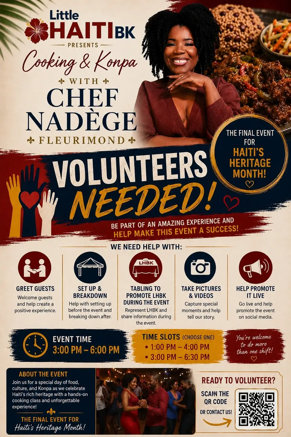 Volunteer with Little Haiti BK - Cooking & Konpa with Chef Nadège Fleurimond