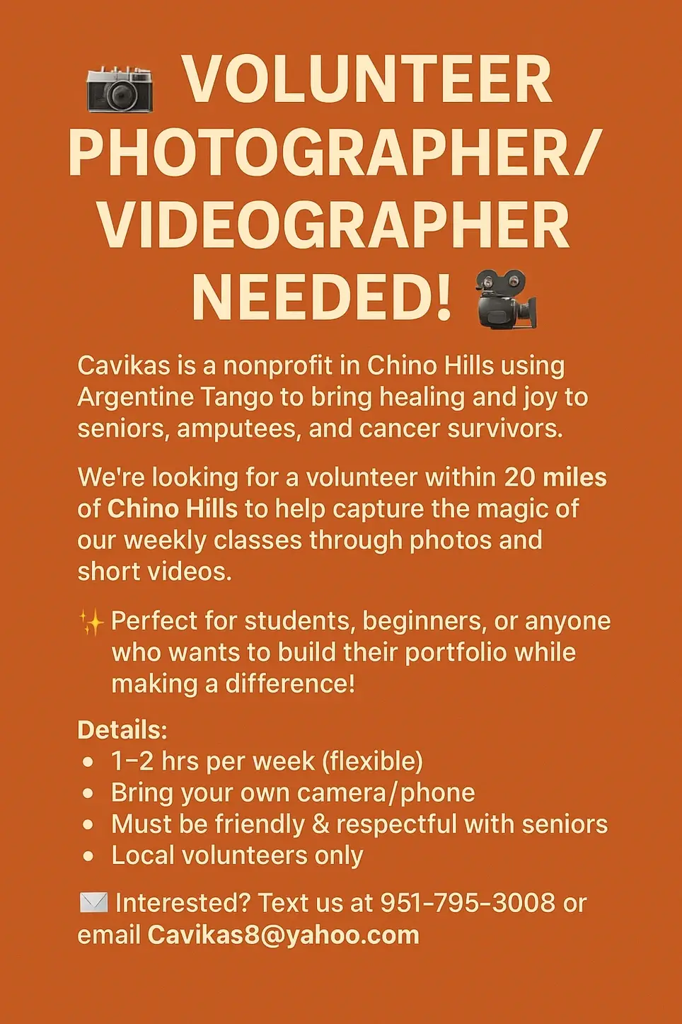 📸 Volunteer Photographer/Videographer Needed! 🎥