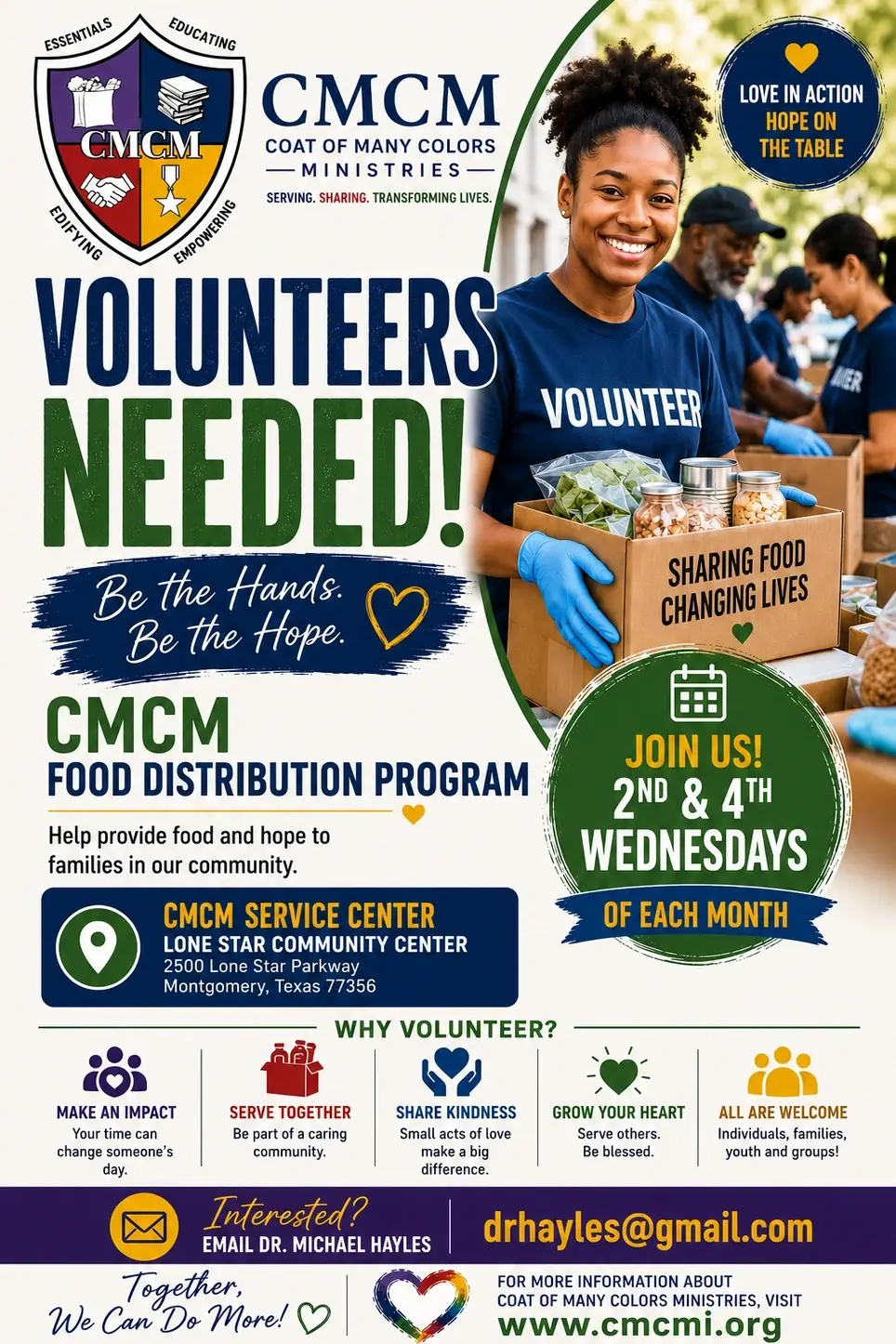Coat of Many Colors Ministries, Inc. Food Distribution Volunteer