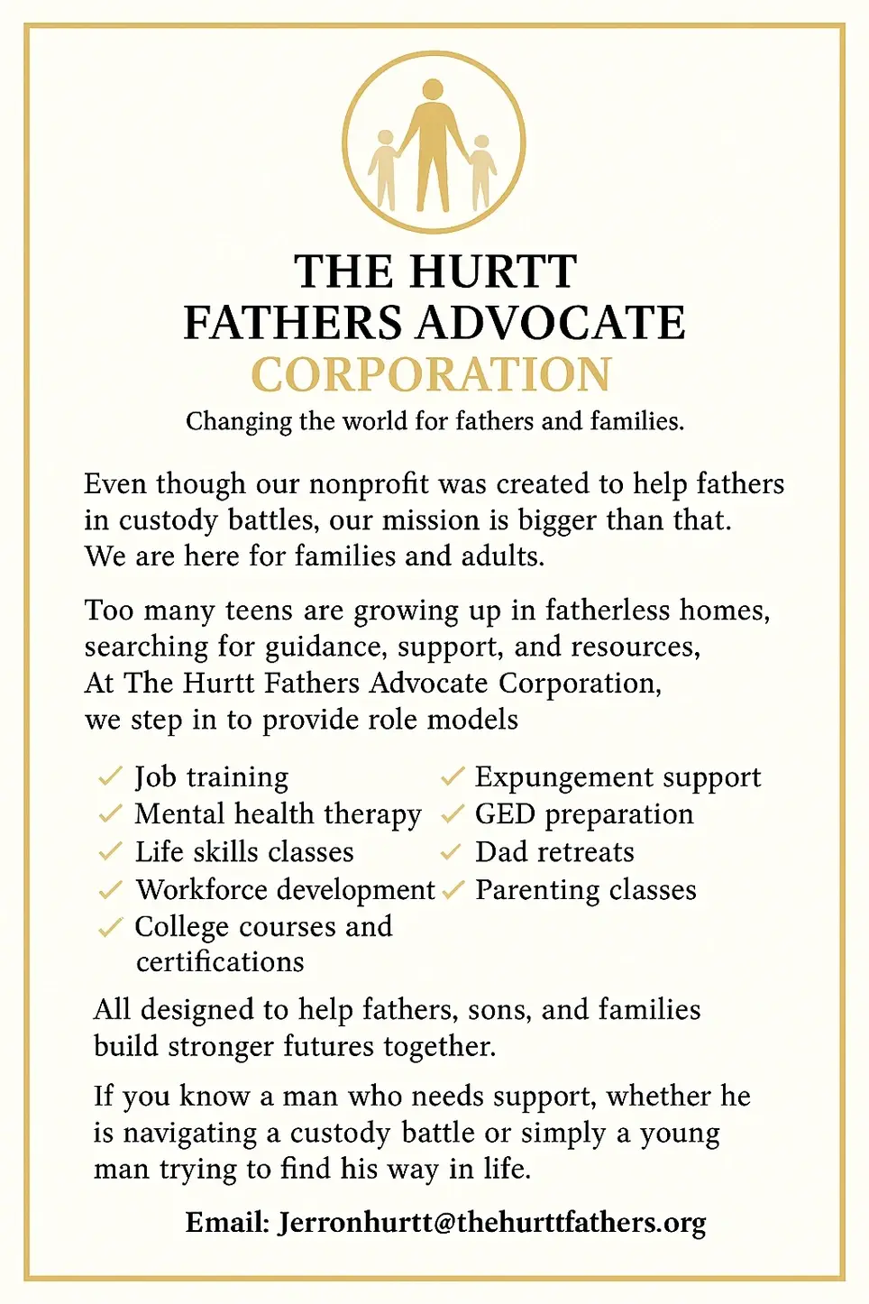 Volunteer PR and Communications Partner for Fatherhood Advocacy Nonprofit