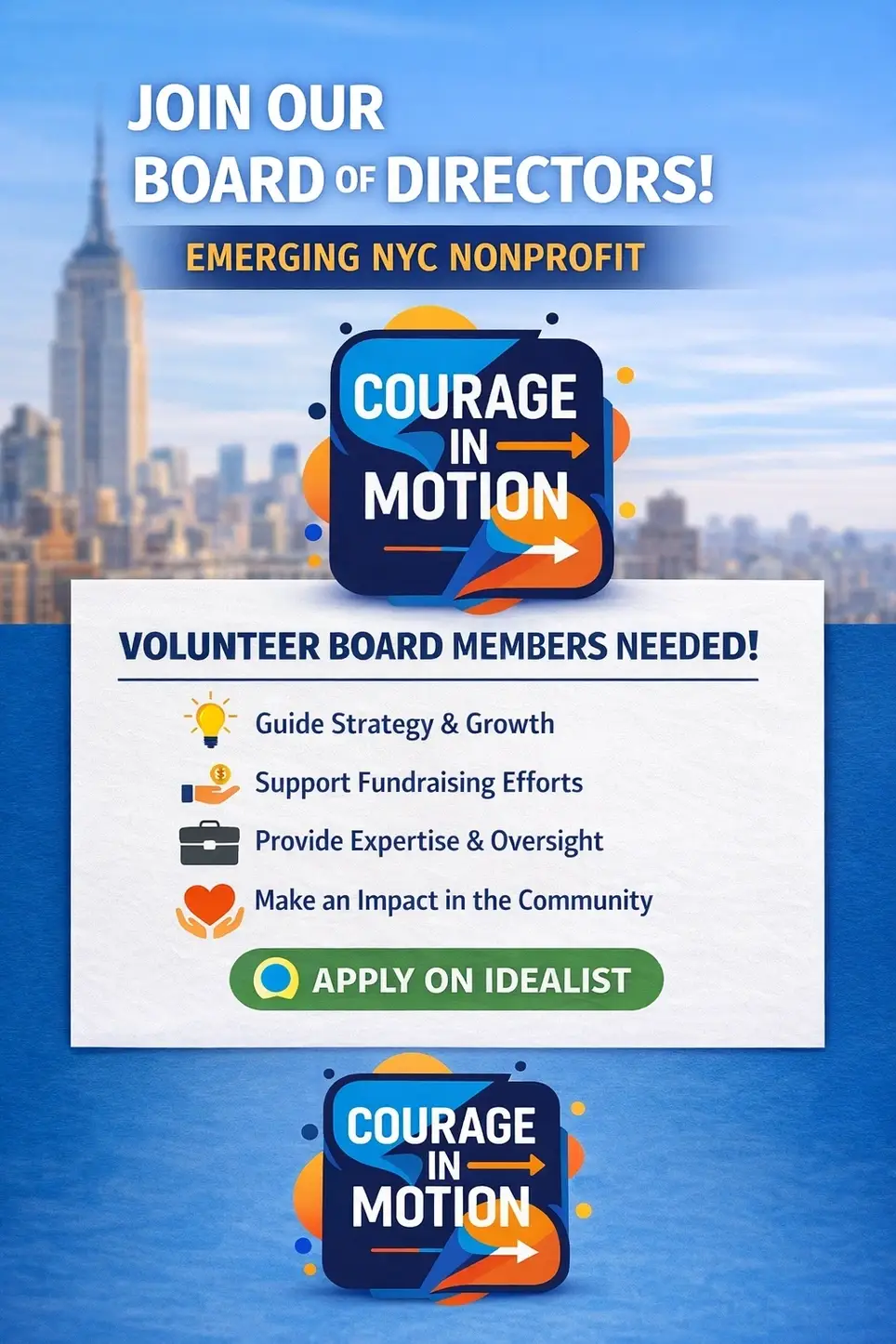 Board of Directors Member – Emerging NYC Nonprofit