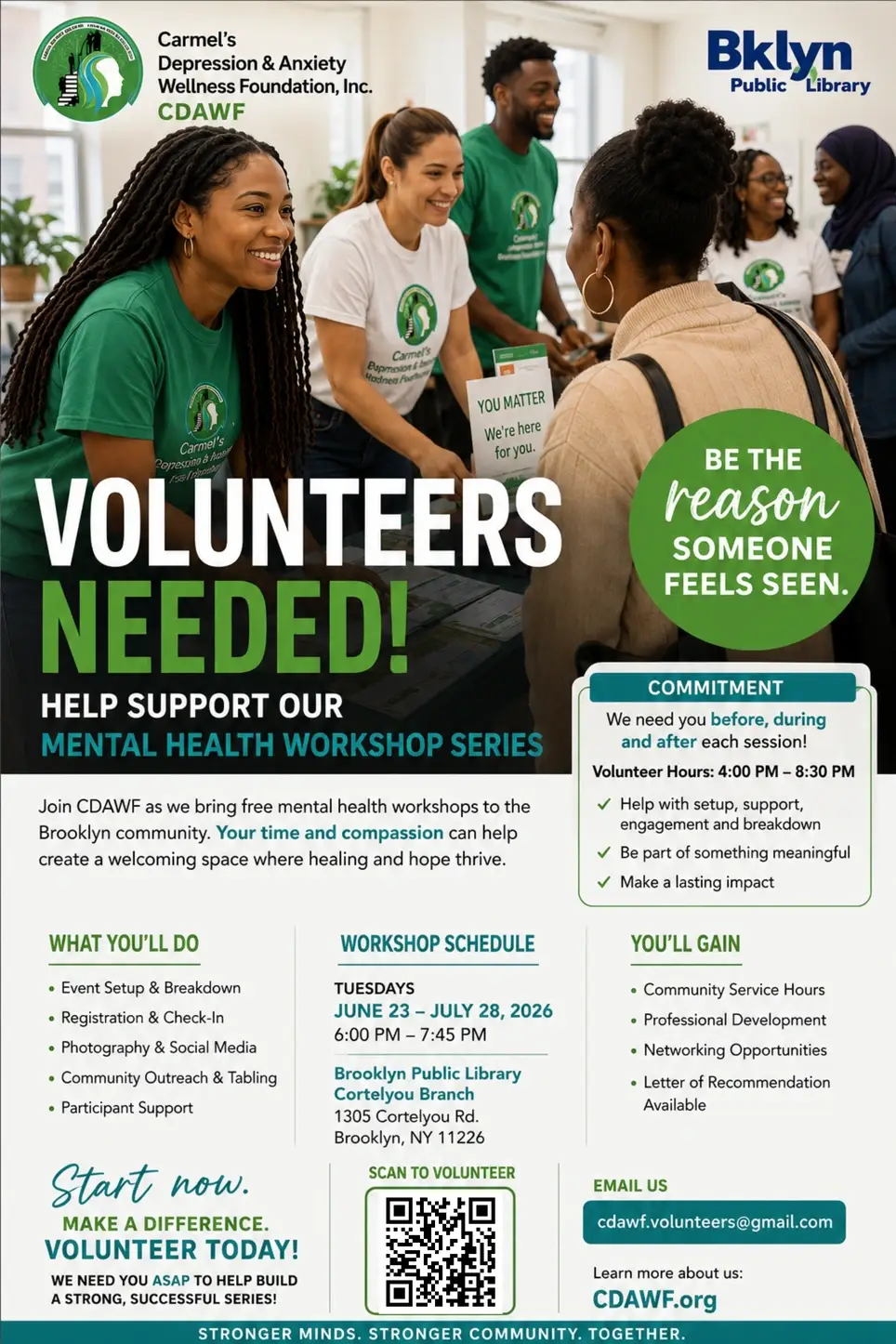 Mental Health Workshop Series Volunteer – Community Engagement & Event Support