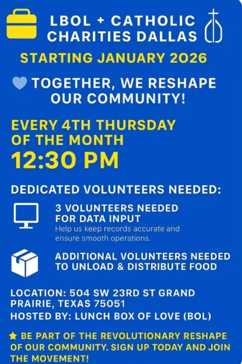 Volunteer Opportunity with Lunch Box of Love (LBOL)