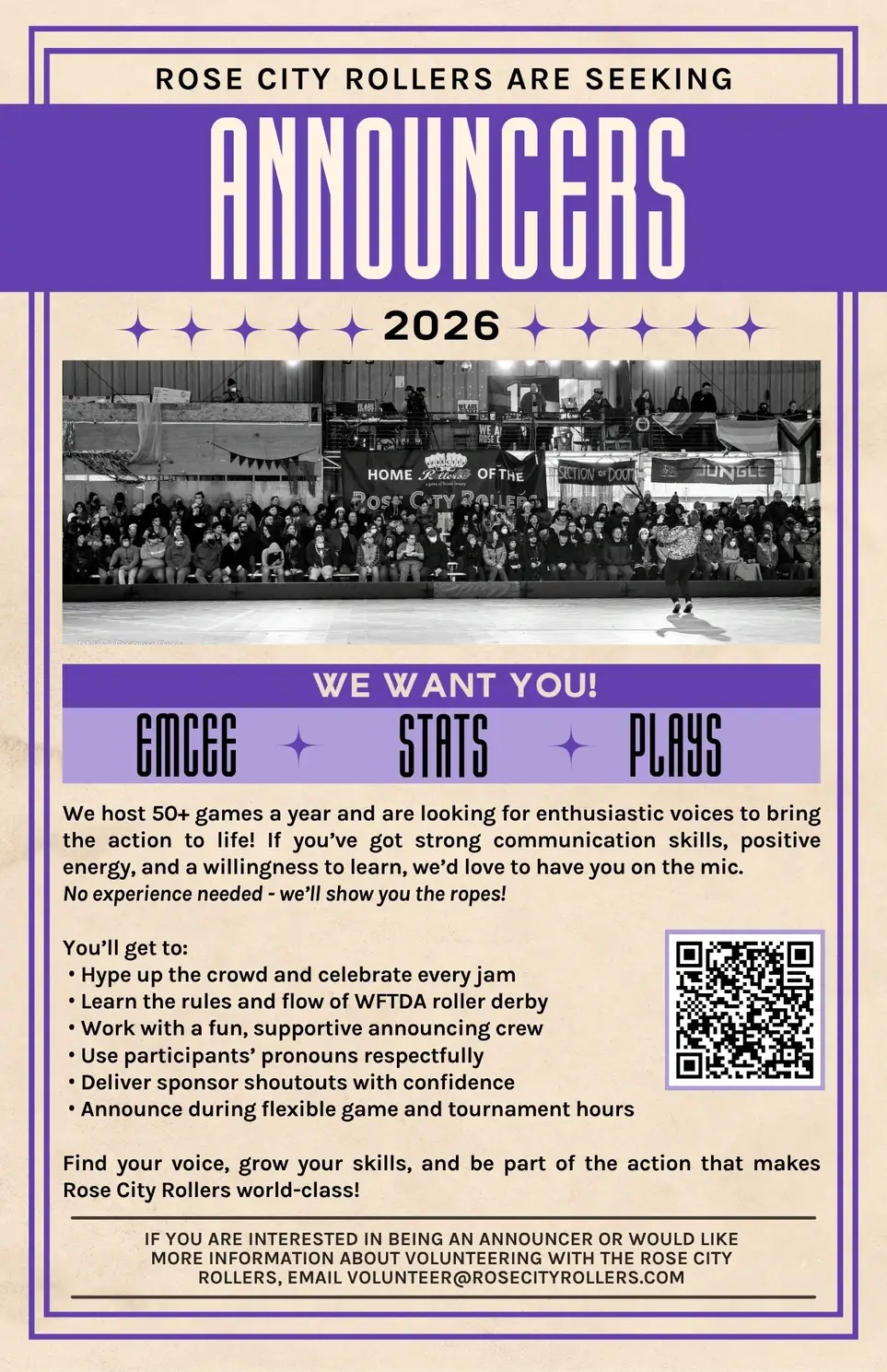 Looking to Grow Our Announcer Crew!