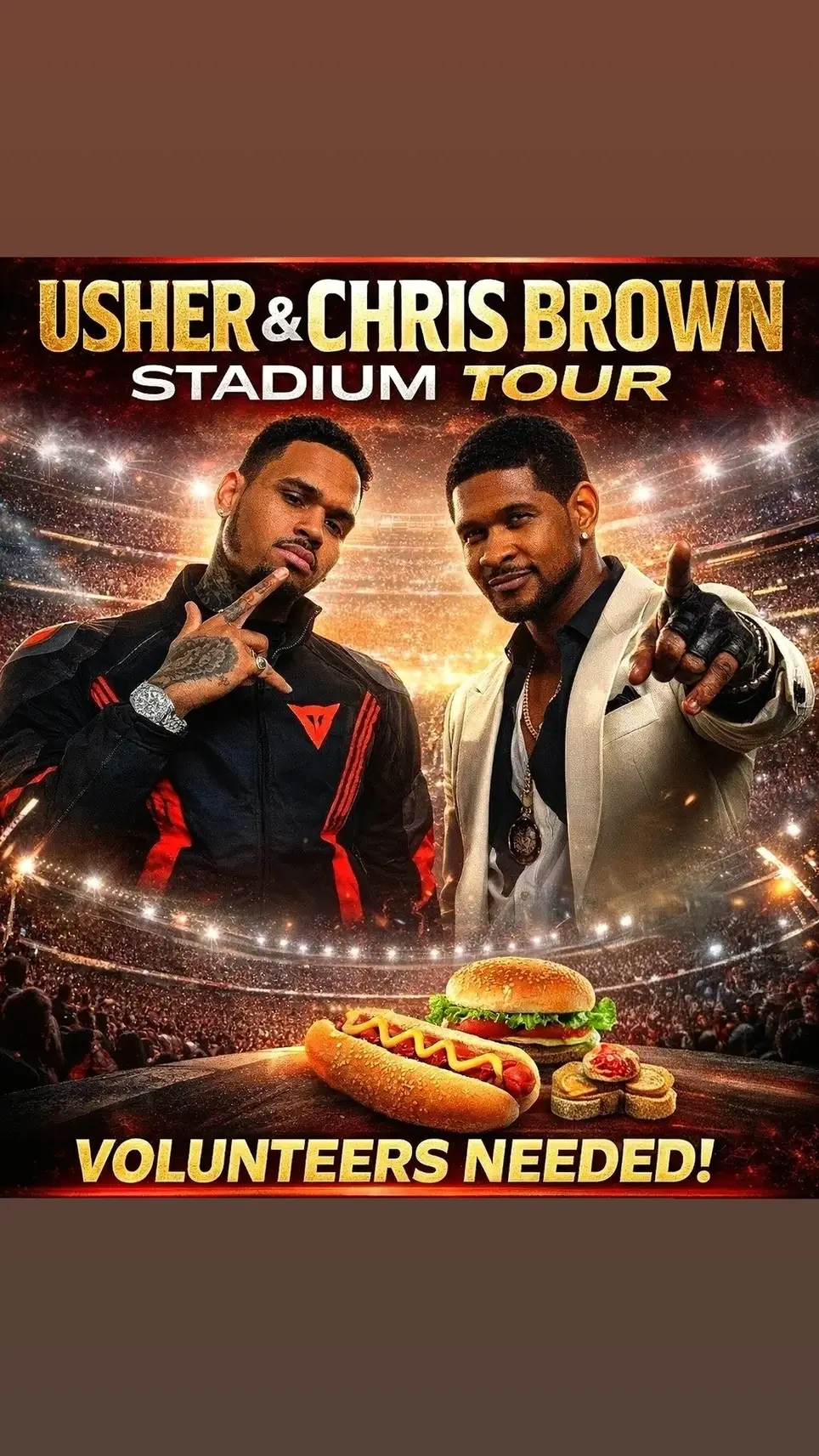 Volunteers needed for Usher and Chris Brown Tour
