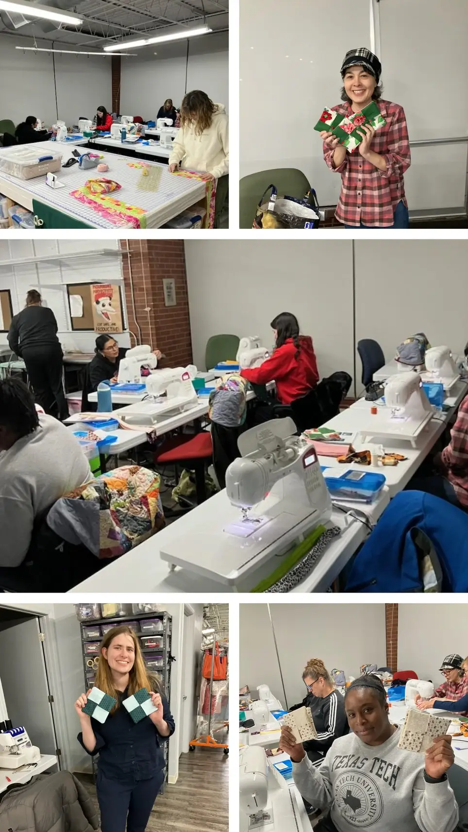 Volunteer sewing instructors