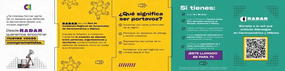 Convocatoria para 10 portavoces por país en Panamá, Costa Rica, Nicaragua, Honduras, El Salvador, Guatemala y México.