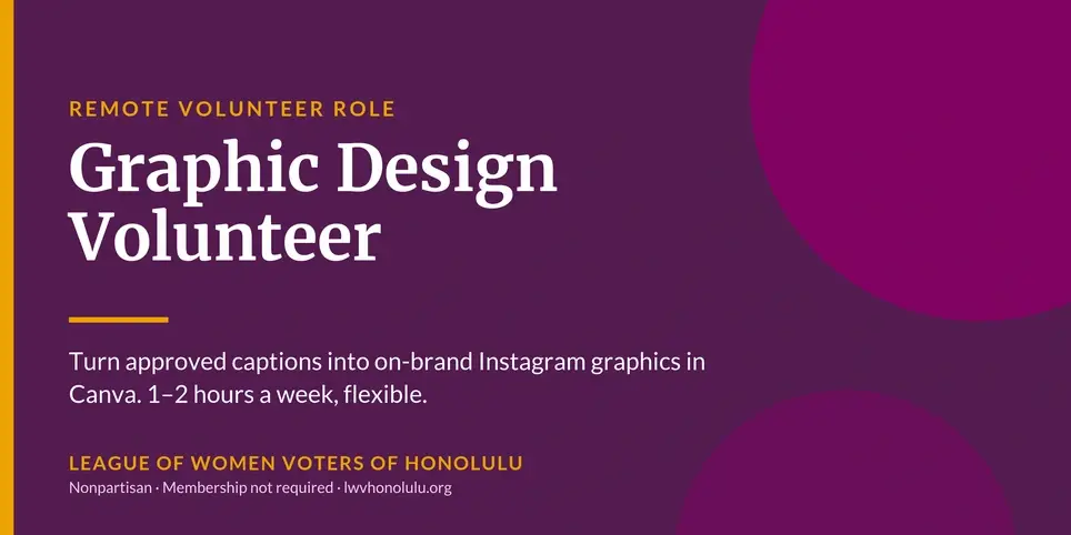 Graphic Design Volunteer – Social Media