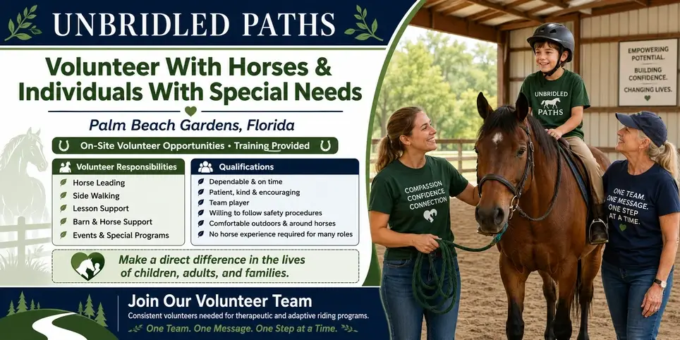 Volunteer With Horses & Individuals With Special Needs – Palm Beach Gardens