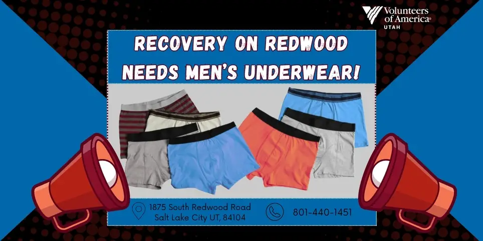 Recovery on Redwood Needs Men's Underwear!