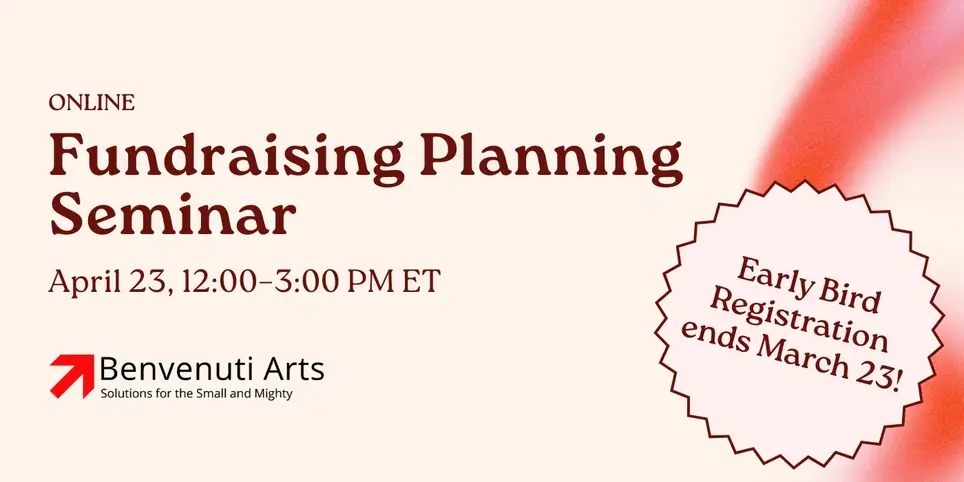 Fundraising Planning Seminar by Benvenuti Arts