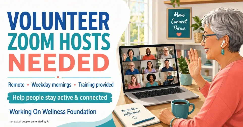 Zoom hosts needed to greet and encourage seated exercise participants