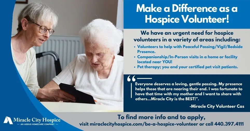 MIRACLE CITY HOSPICE-VOLUNTEERS NEEDED