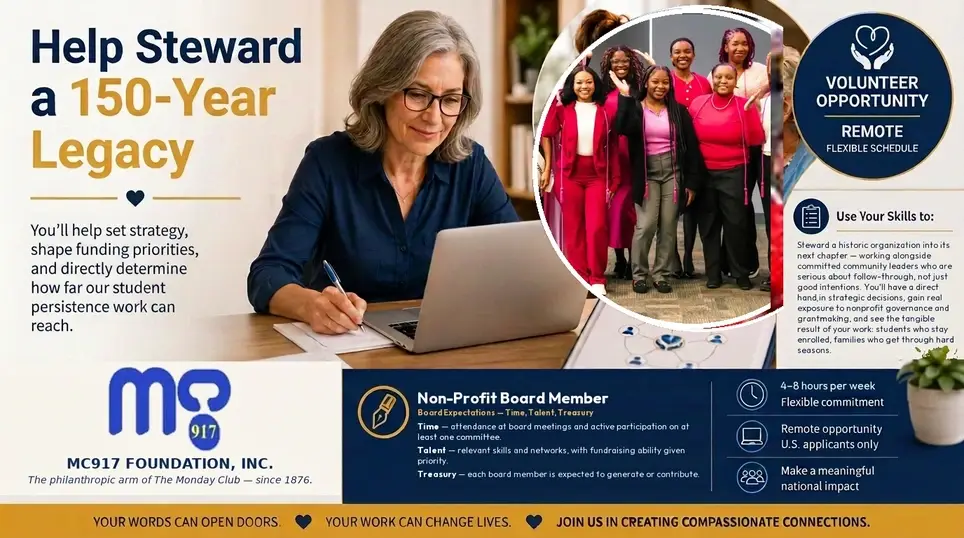 Help Steward a 150-Year Legacy  Join MC917 Foundation's Board of Directors