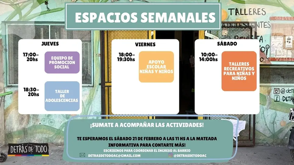 Voluntarios/as para sumarse a los talleres recreativos y culturales