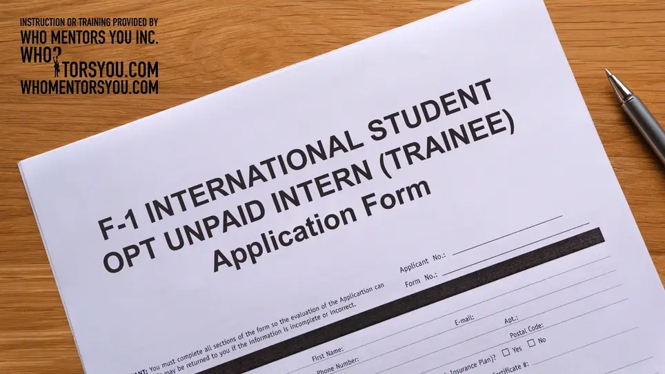 F-1 OPT UNPAID INTERN—TRAINEE (Maintain Nonimmigrant Status With WHO MENTORS YOU INC.)
