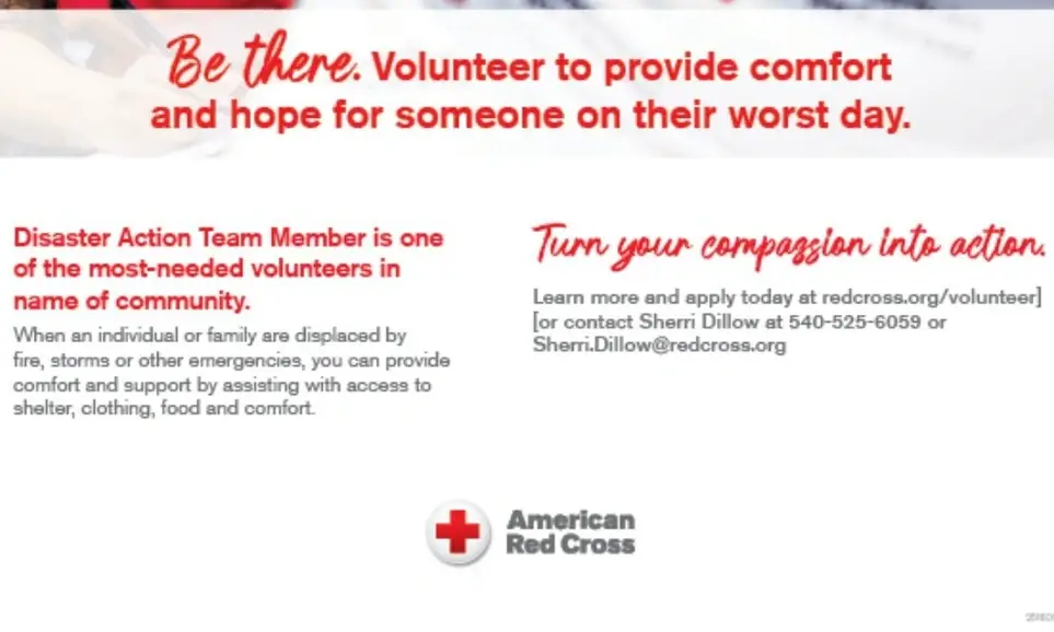 American Red Cross Disaster Action Team Volunteers Needed in Floyd, Va