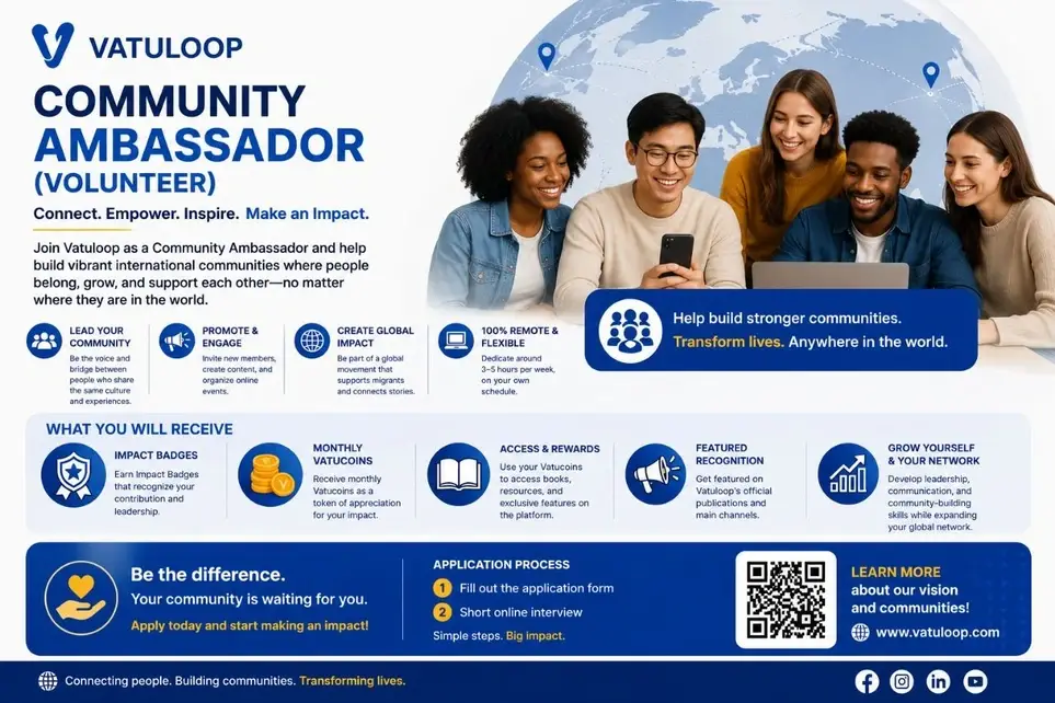 Embaixador(a) Internacional de Comunidade (Voluntário) – Vatuloop